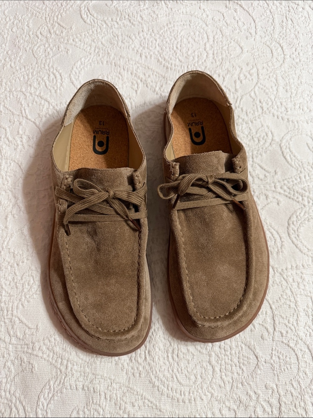 NWOT! RAUM Mens Size 13 Barefooot Suede Slip-On Loafers
